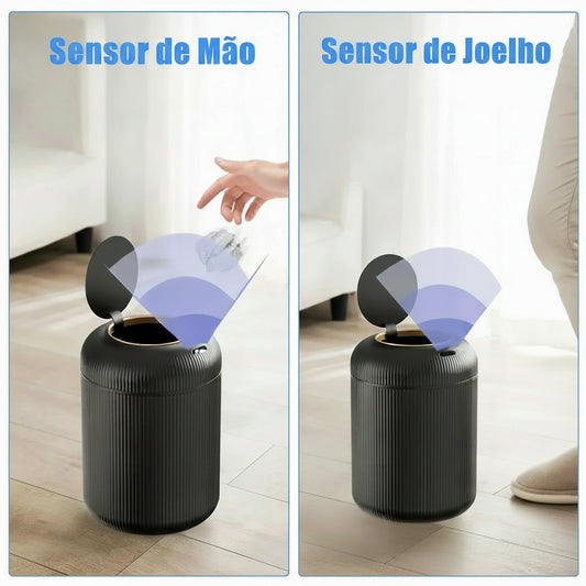 Lixeira Moderna com tampa automática e sensor de movimento