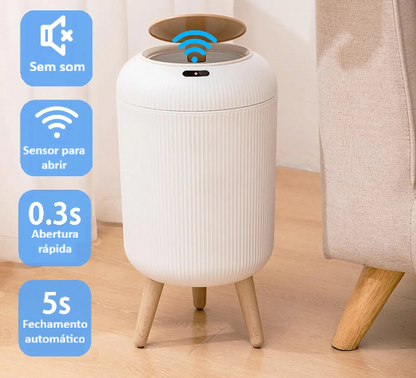 Lixeira Moderna com tampa automática e sensor de movimento