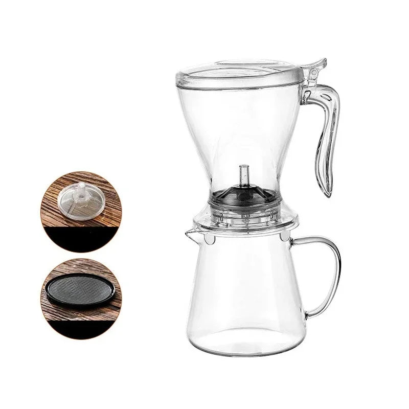 Cafeteira Pour Over de 600ml, Resistente a Frio e Calor, com filtro removível, infusor para Café e Chá.