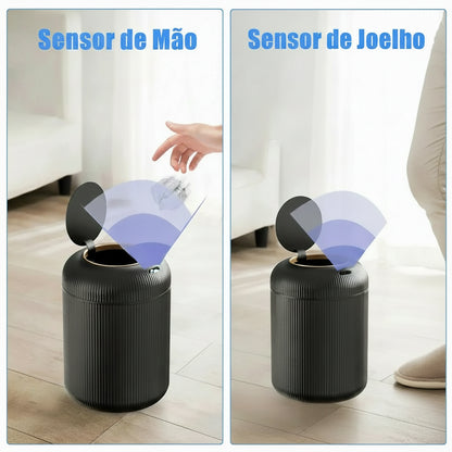 Lixeira Moderna com tampa automática e sensor de movimento