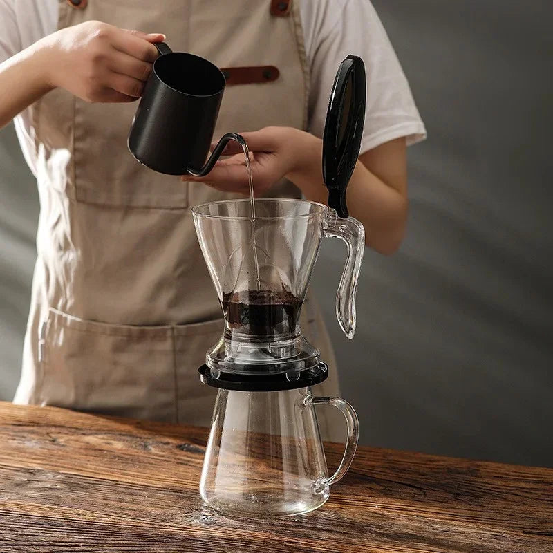 Cafeteira Pour Over de 600ml, Resistente a Frio e Calor, com filtro removível, infusor para Café e Chá.