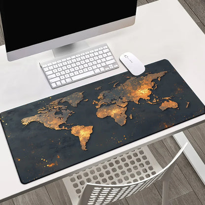 Mousepad emborrachado Grande com Mapa Mundi, antiderrapante, para PC, laptop e jogos. Ideal para mesas e notebooks