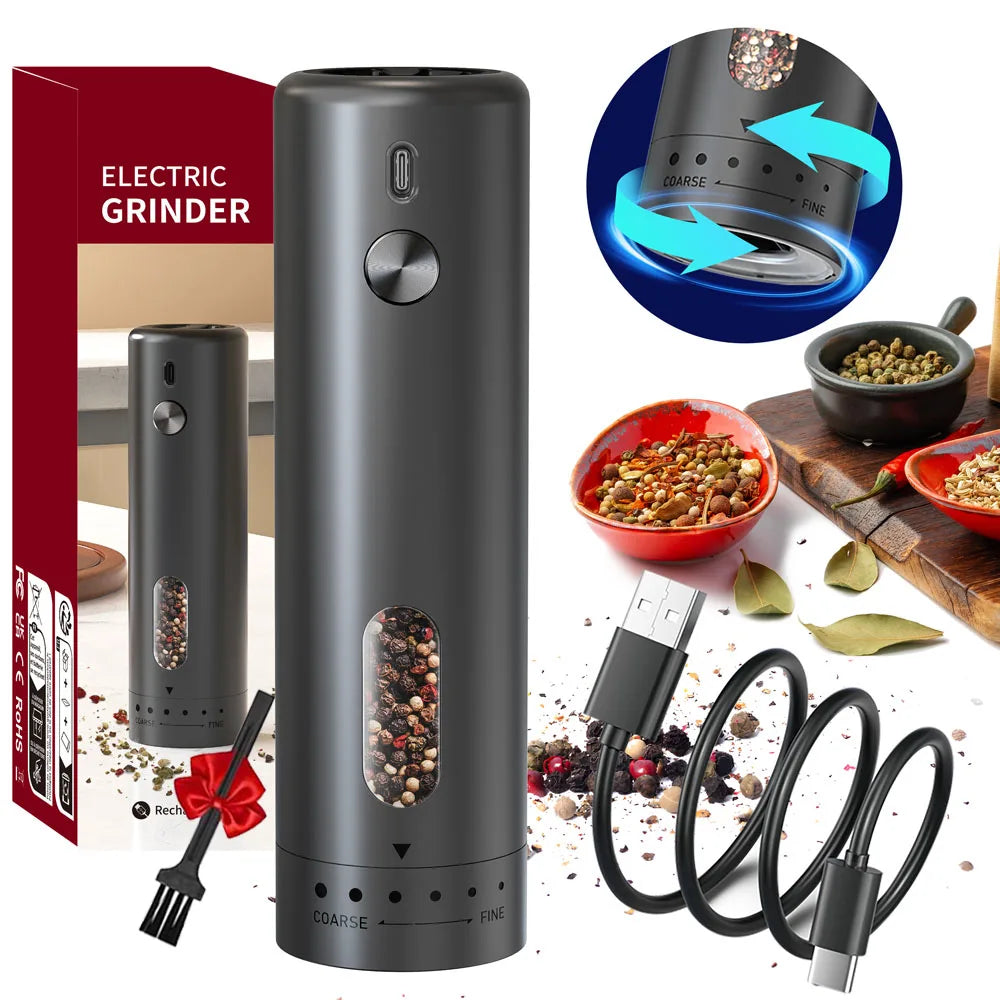Moedor de Sal e Pimenta elétrico Recarregável