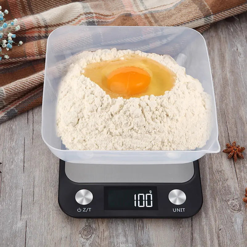 Balança de Cozinha 15Kg/1g - Balança Digital Eletrônica em Aço Inoxidável