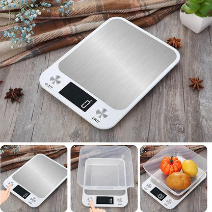 Balança de Cozinha 15Kg/1g - Balança Digital Eletrônica em Aço Inoxidável