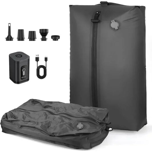 Bolsa de compressão a vácuo de 17 litros com bomba de ar, reutilizável, para viagens, armazenamento, mochila de compressão para uso externo e bagagem.