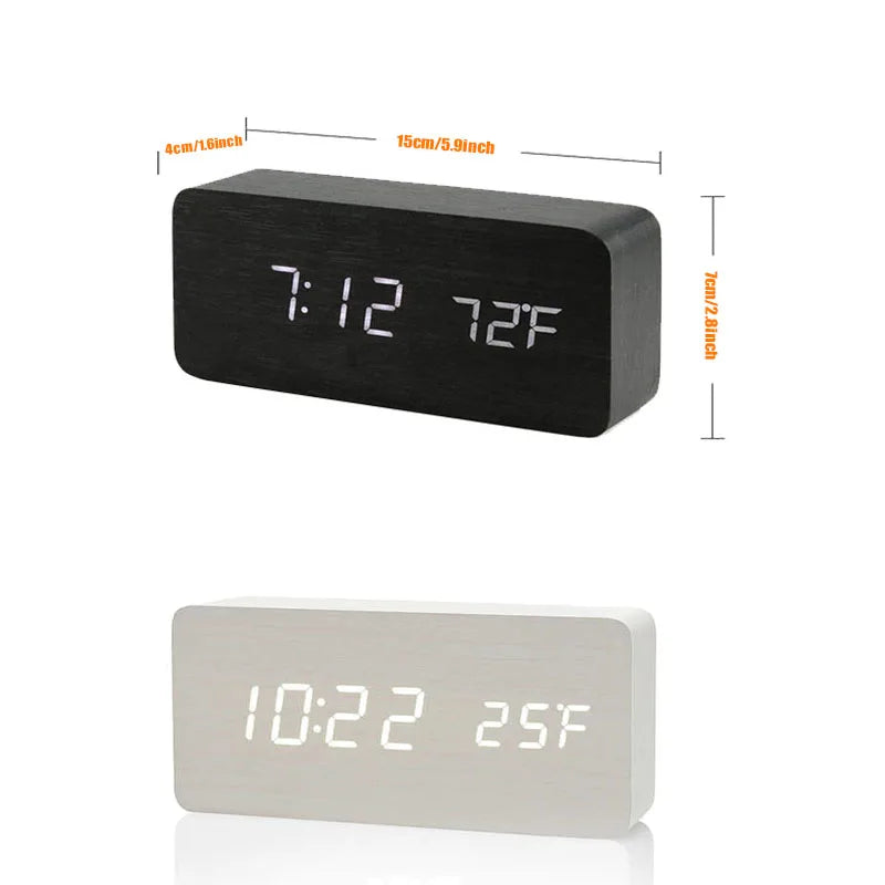 Relógio Despertador Digital LED com Temperatura