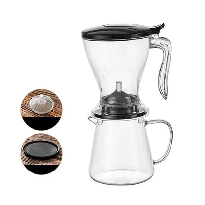 Cafeteira Pour Over de 600ml, Resistente a Frio e Calor, com filtro removível, infusor para Café e Chá.