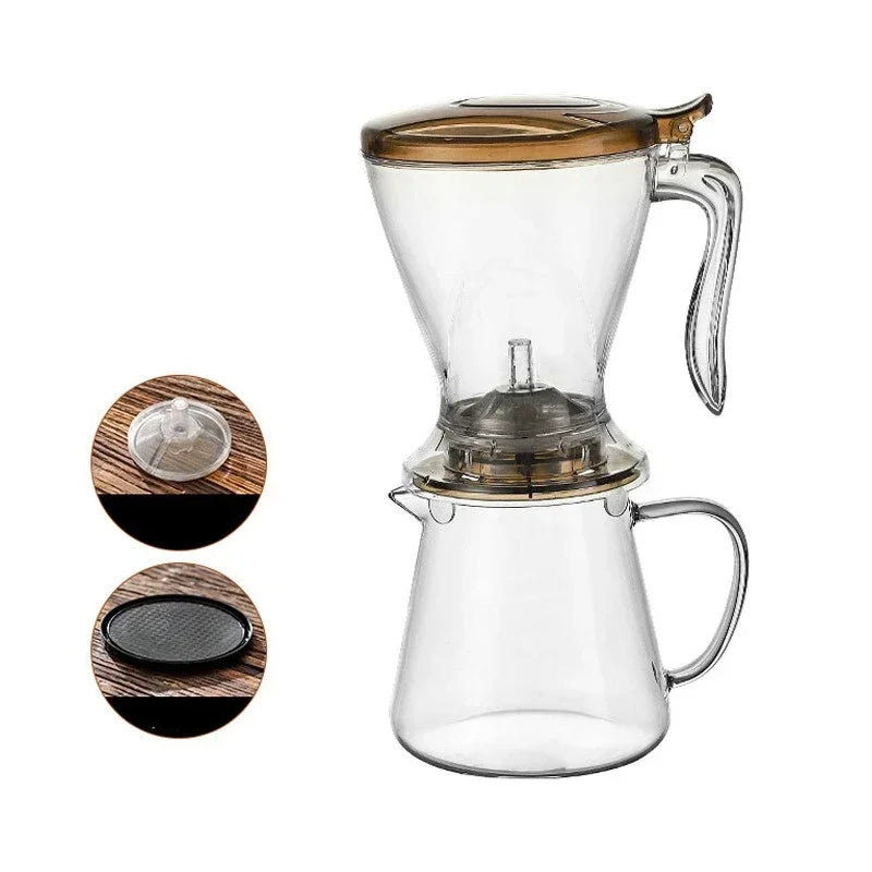 Cafeteira Pour Over de 600ml, Resistente a Frio e Calor, com filtro removível, infusor para Café e Chá.