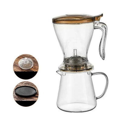 Cafeteira Pour Over de 600ml, Resistente a Frio e Calor, com filtro removível, infusor para Café e Chá.