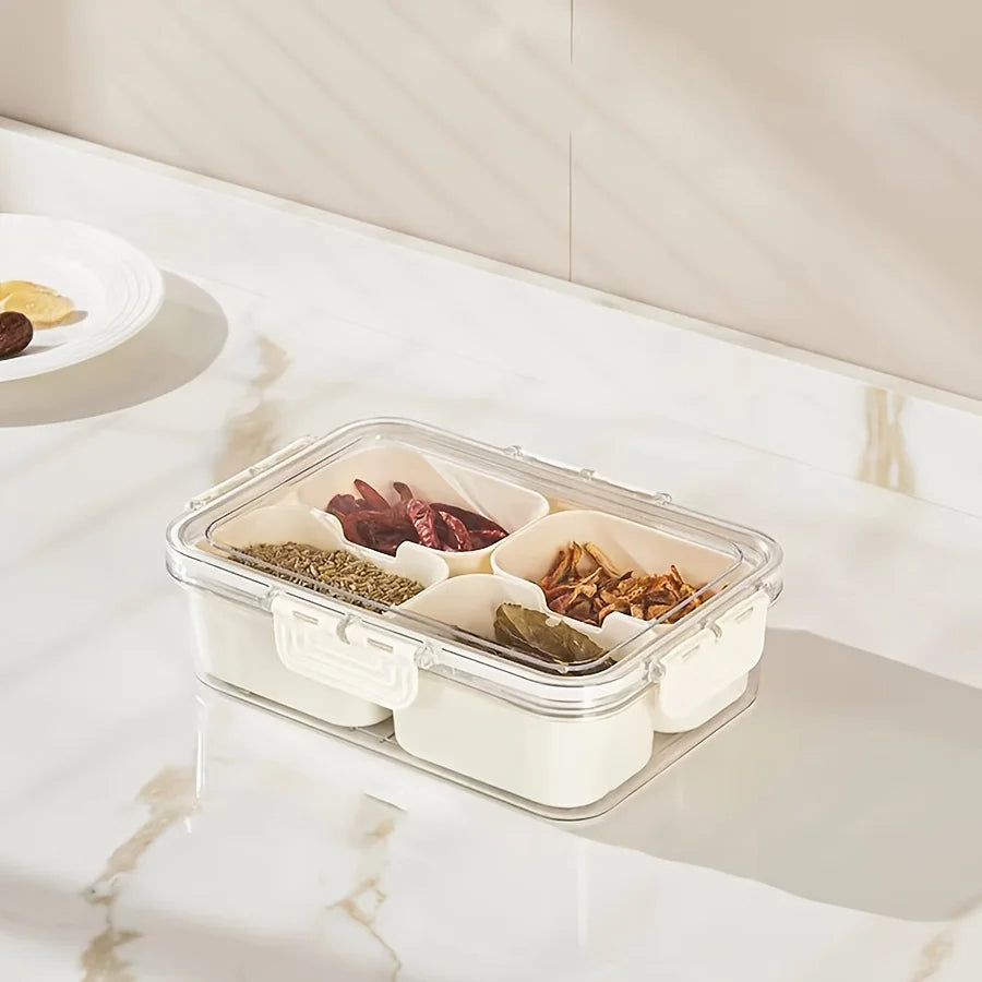 Bandeja/Petisqueira Rotativa com tampa e compartimentos