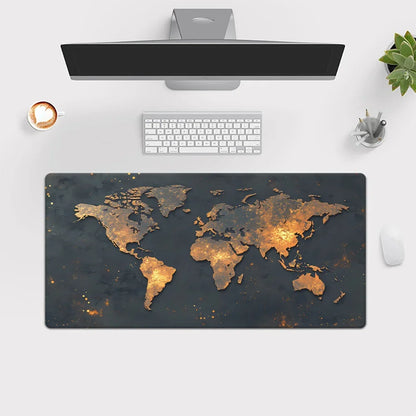 Mousepad emborrachado Grande com Mapa Mundi, antiderrapante, para PC, laptop e jogos. Ideal para mesas e notebooks