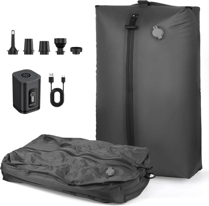 Bolsa de compressão a vácuo de 17 litros com bomba de ar, reutilizável, para viagens, armazenamento, mochila de compressão para uso externo e bagagem.
