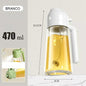 Frasco de vidro de 470ml com spray para óleo.