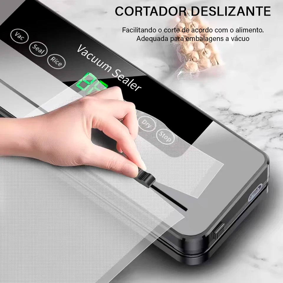 Seladora Elétrica a Vácuo de Alimentos Seco/Úmido com Embalagens a Vácuo