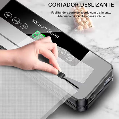 Seladora Elétrica a Vácuo de Alimentos Seco/Úmido com Embalagens a Vácuo