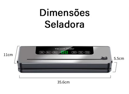 Seladora Elétrica a Vácuo de Alimentos Seco/Úmido com Embalagens a Vácuo