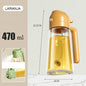 Frasco de vidro de 470ml com spray para óleo.