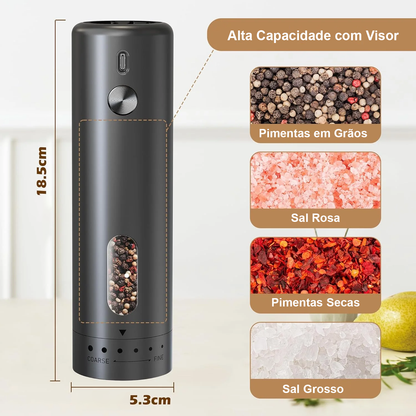 Moedor de Sal e Pimenta elétrico Recarregável