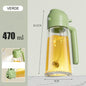 Frasco de vidro de 470ml com spray para óleo.