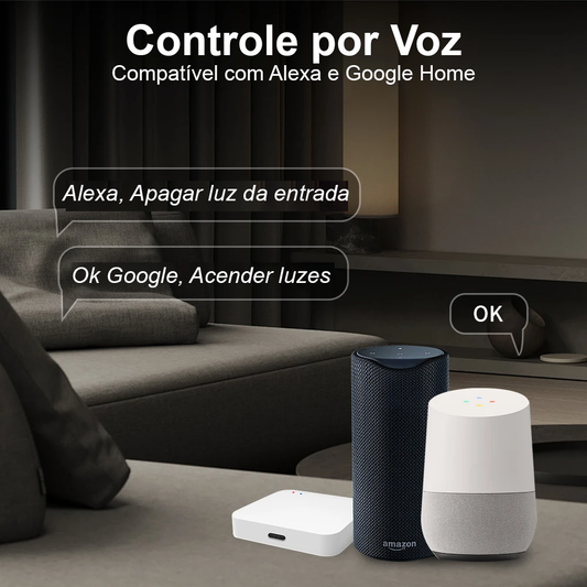 Interruptor inteligente com 1, 2, 3 ou 4 botões de luz LED com sensor de toque, compatível com Alexa e Google Home